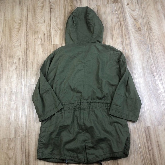 WILLOW and CLAY Women's Size M Green Utility Lightweight Full Zip Hooded Jacket - Picture 10 of 10